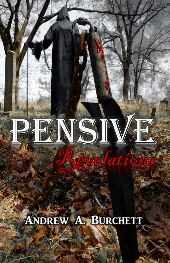 Pensive: Revelations — a hooded robe and chained blade in a bare autumn wood